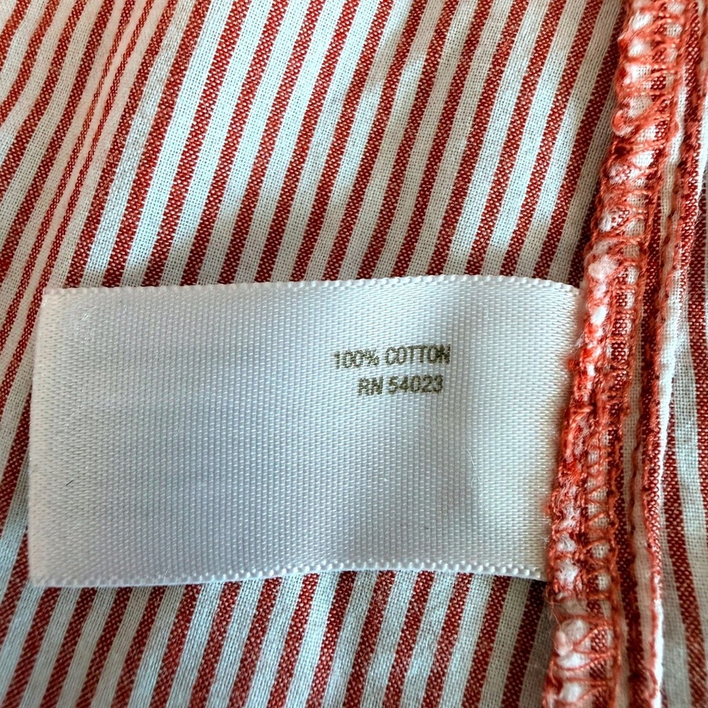 Old‎ Navy Red White Striped Women's Button Top Size M Cotton Preppy Americana - Picture 6 of 8